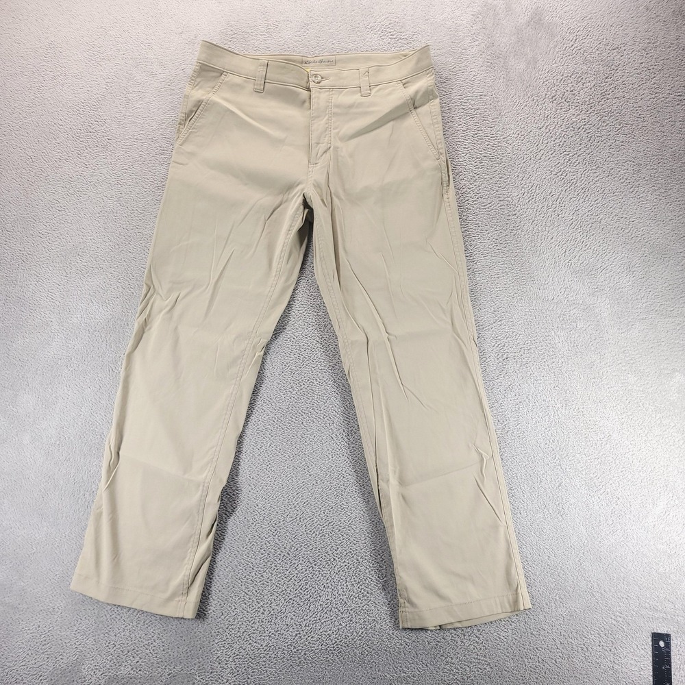 Eddie Bauer Pants Mens 34x30 Beige Travex Nylon Stretch Chino Travel Outdoor